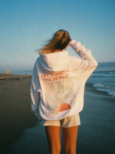 Oversize-Kapuzenpullover | Sonnenuntergang | Bequem | Pullover mit Kapuze | Damen-Kapuzenpullover