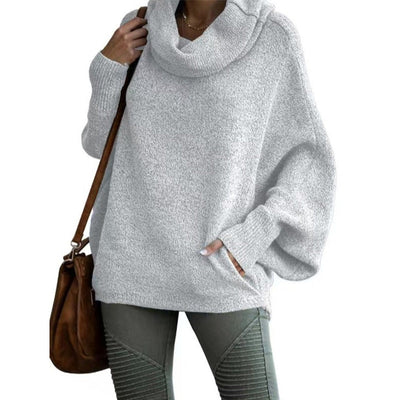 Oversize-Pullover – Fledermausärmel – Rollkragenpullover – Oversize-Pullover – Damenstrickwaren