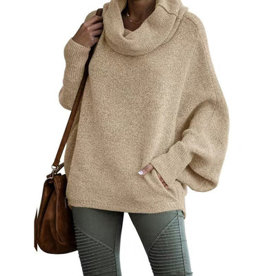 Oversize-Pullover – Fledermausärmel – Rollkragenpullover – Oversize-Pullover – Damenstrickwaren