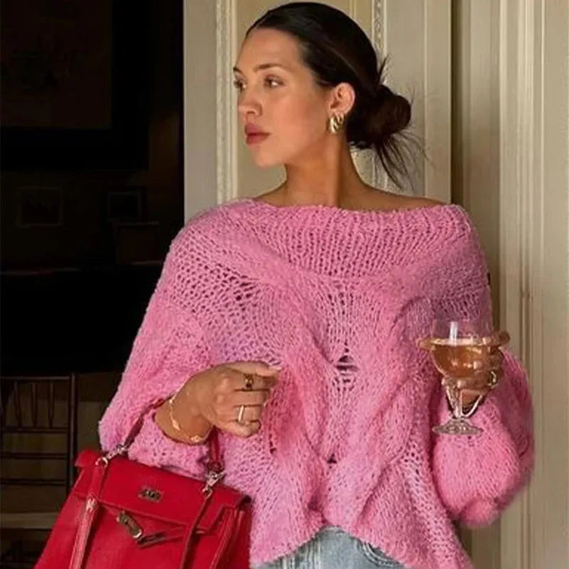 Oversize-Pullover | Lockere Passform | Grob gestrickt | Strickpullover | Damenbekleidung