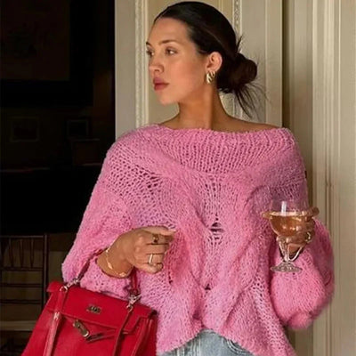 Oversize-Pullover | Lockere Passform | Grob gestrickt | Strickpullover | Damenbekleidung