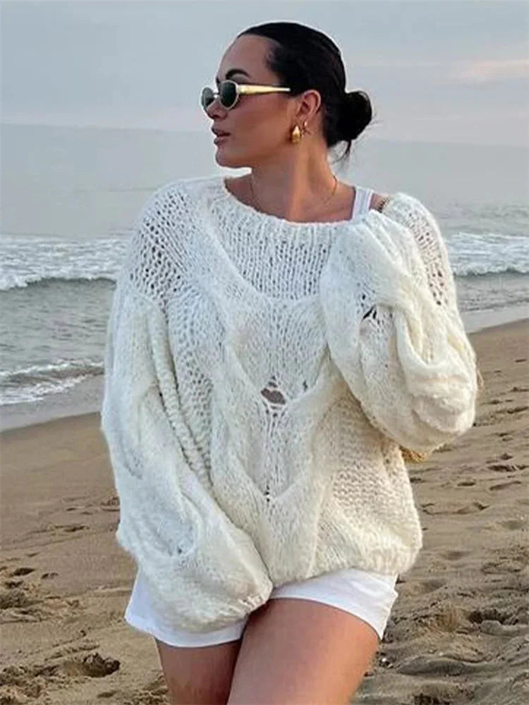 Oversize-Pullover | Lockere Passform | Grob gestrickt | Strickpullover | Damenbekleidung