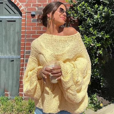 Oversize-Pullover | Lockere Passform | Grob gestrickt | Strickpullover | Damenbekleidung