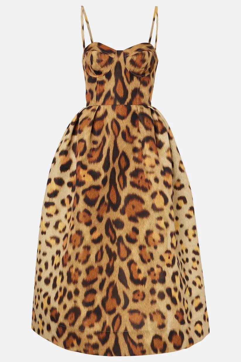 Bustier-Midikleid mit Tiermotiven