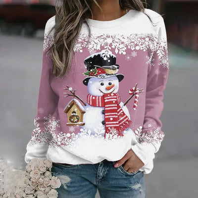 Lisha - Damen-Schneemann-Weihnachtspullover