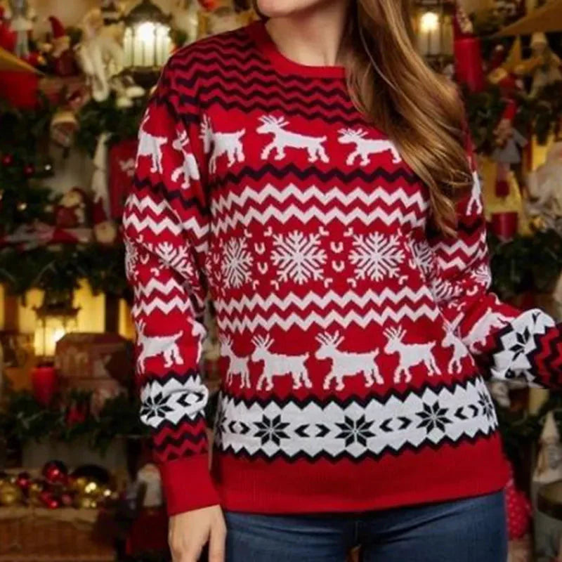 Paar-Weihnachts-Pullover – Rundhalsausschnitt – Langarm – Paar-Weihnachts