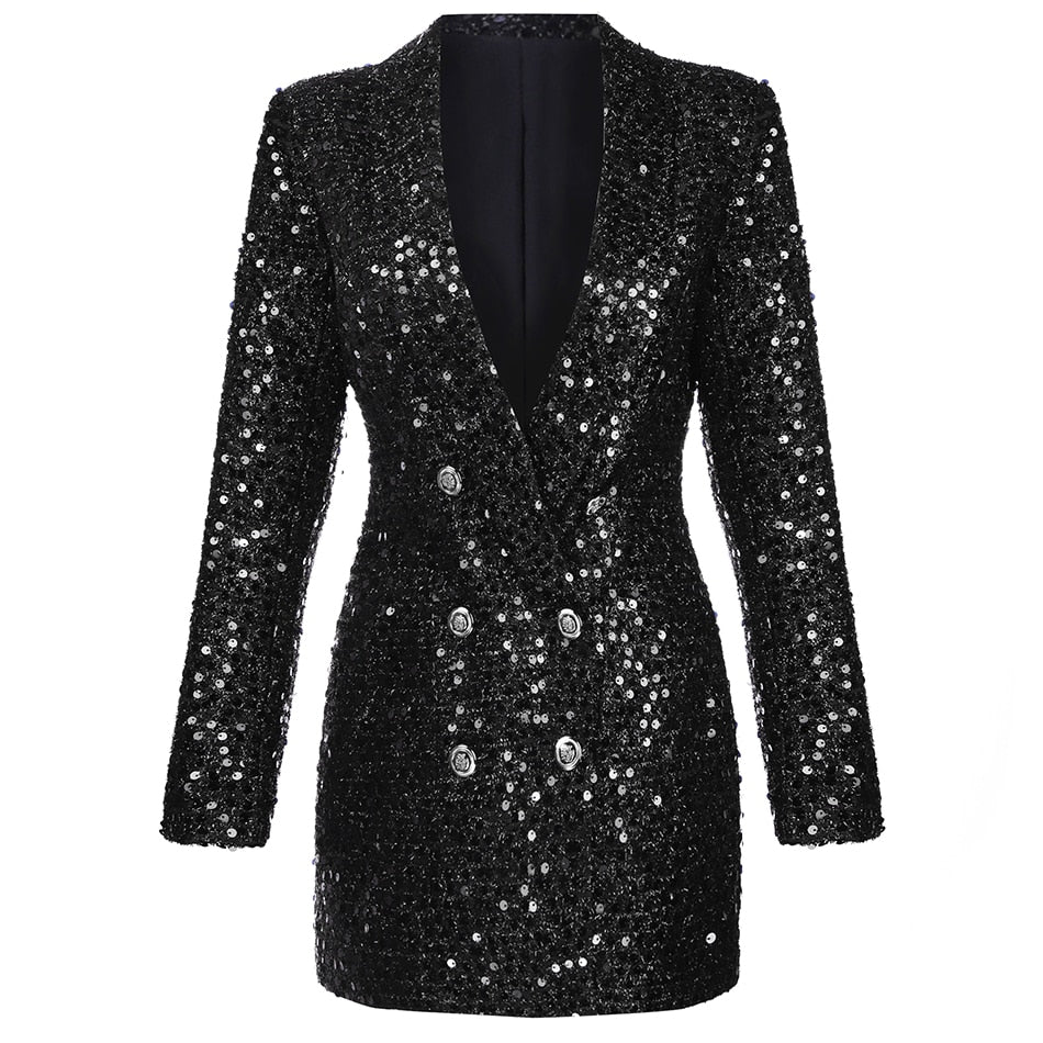 Pailletten-Blazer-Kleid – Glitzer