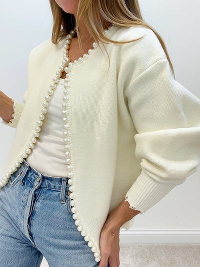 Perlstrickjacke | Schick | Lockere Passform | Strickjacke | Damenjacke