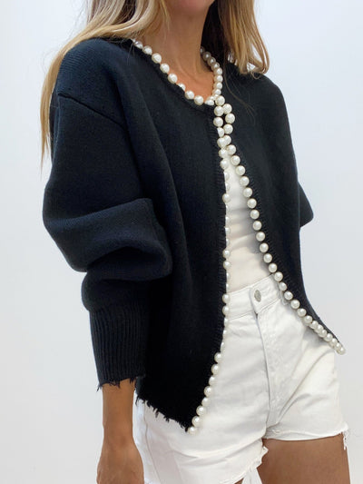Perlstrickjacke | Schick | Lockere Passform | Strickjacke | Damenjacke