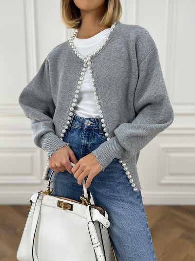 Perlstrickjacke | Schick | Lockere Passform | Strickjacke | Damenjacke