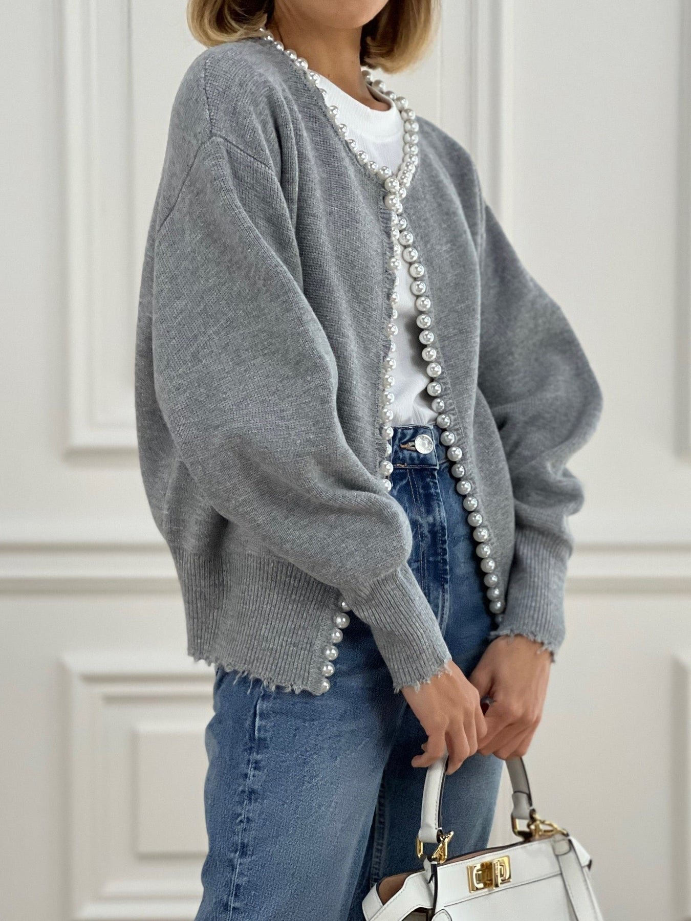 Perlstrickjacke | Schick | Lockere Passform | Strickjacke | Damenjacke