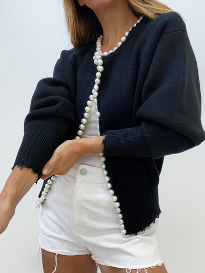 Perlstrickjacke | Schick | Lockere Passform | Strickjacke | Damenjacke