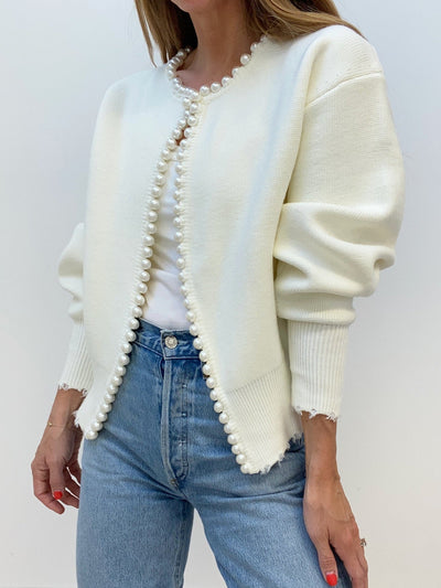 Perlstrickjacke | Schick | Lockere Passform | Strickjacke | Damenjacke