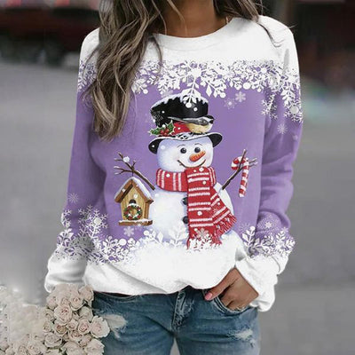 Lisha - Damen-Schneemann-Weihnachtspullover