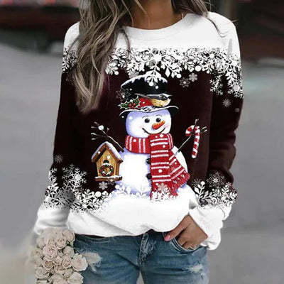 Lisha - Damen-Schneemann-Weihnachtspullover
