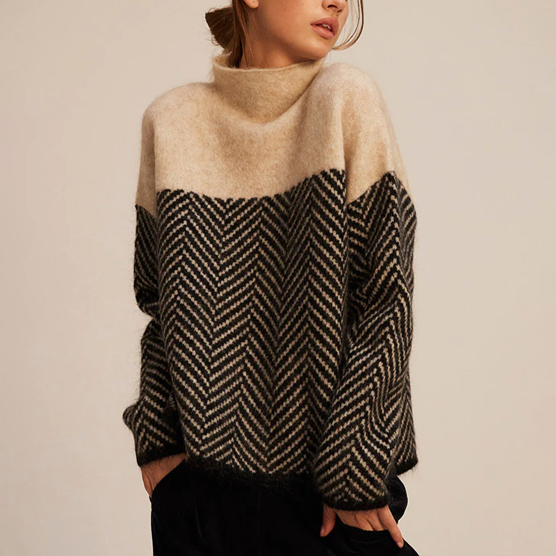 Pullover | Gestrickt | Lockere Passform | Rollkragenpullover | Damenstrickwaren