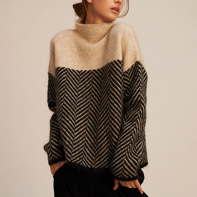 Pullover | Gestrickt | Lockere Passform | Rollkragenpullover | Damenstrickwaren