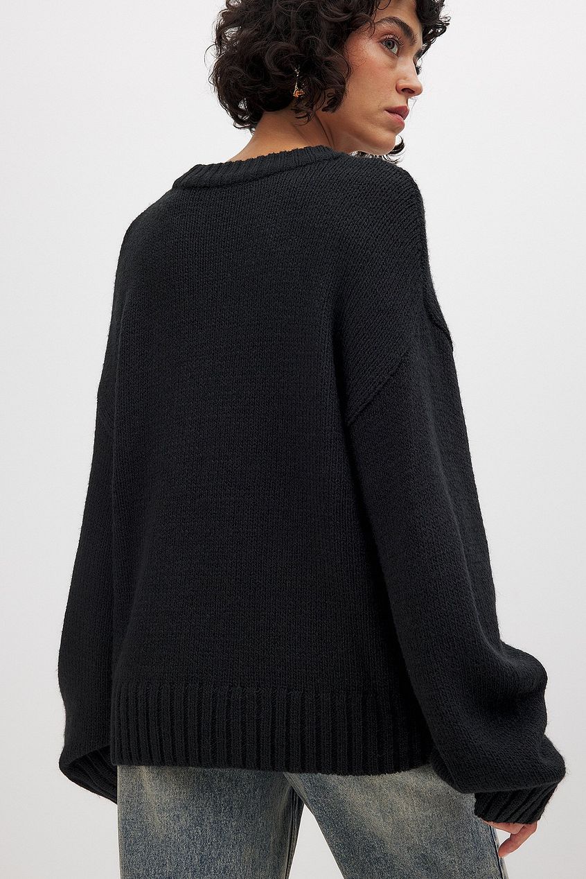 Pullover in Übergröße | Rundhalsausschnitt | Lockere Passform | Strickpullover | Damen-Strickpullover