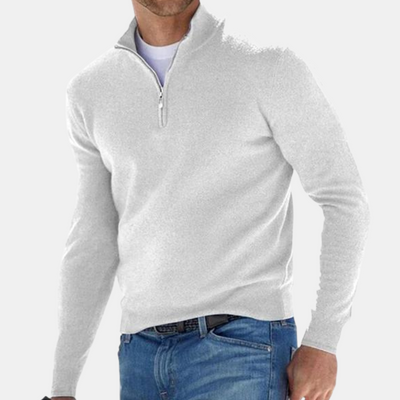 Pullover mit halbem Reißverschluss | Gestrickt | Langarm | Pullover | Herrenbekleidung