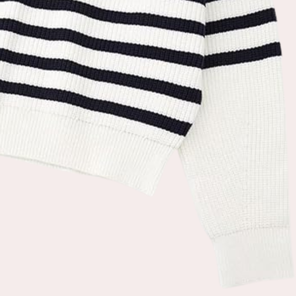 Pullover mit halbem Reißverschluss | Lockere Passform | Warm | Strickpullover | Damenpullover