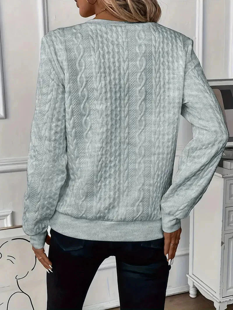 Pullover mit halbem Reißverschluss | Normale Passform | Rundhalsausschnitt | Pullover mit halbem Reißverschluss | Damenbekleidung