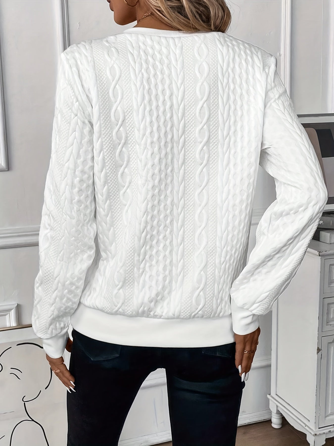 Pullover mit halbem Reißverschluss | Normale Passform | Rundhalsausschnitt | Pullover mit halbem Reißverschluss | Damenbekleidung