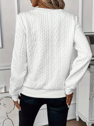 Pullover mit halbem Reißverschluss | Normale Passform | Rundhalsausschnitt | Pullover mit halbem Reißverschluss | Damenbekleidung