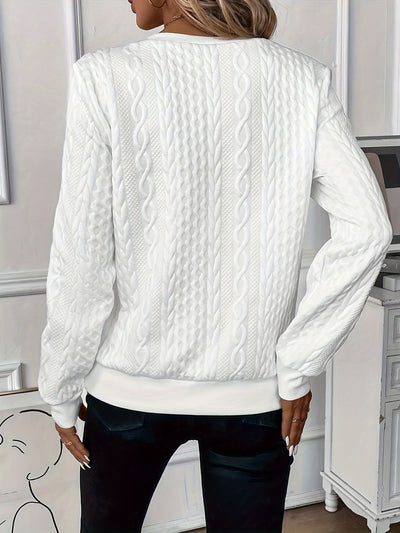 Pullover mit halbem Reißverschluss | Normale Passform | Rundhalsausschnitt | Pullover mit halbem Reißverschluss | Damenbekleidung