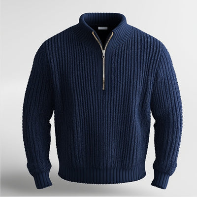 Pullover mit halbem Reißverschluss | Warm | Pullover | Strickpullover | Herrenpullover mit halbem Reißverschluss