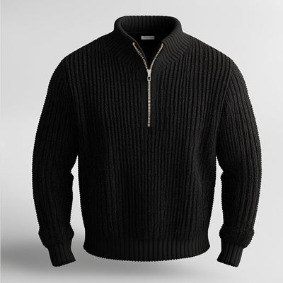 Pullover mit halbem Reißverschluss | Warm | Pullover | Strickpullover | Herrenpullover mit halbem Reißverschluss