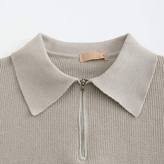 Pullover mit viertelhohem Reißverschluss | Strickpullover | Herren-Pullover mit halbhohem Reißverschluss | Pullover