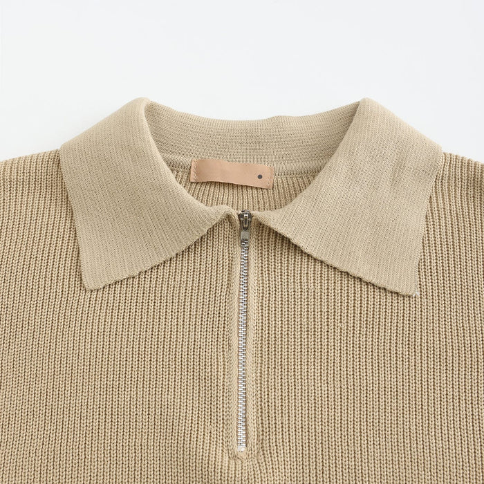 Pullover mit viertelhohem Reißverschluss | Strickpullover | Herren-Pullover mit halbhohem Reißverschluss | Pullover