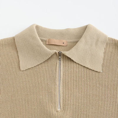 Pullover mit viertelhohem Reißverschluss | Strickpullover | Herren-Pullover mit halbhohem Reißverschluss | Pullover