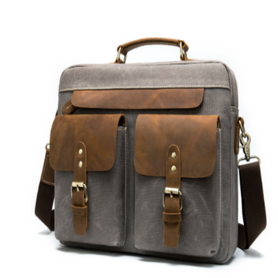 Hulsen | Herren Vintage Leinwand Umhänge Tasche | Geräumig