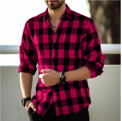 Giyanem | Herren Warme Kariertes Hemd | Bequeme