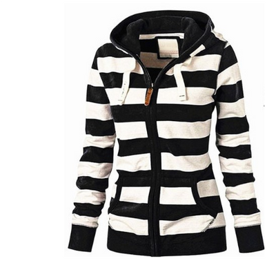 Dorisaliv | Damen Langarm Kapuzenpulli | Streifen
