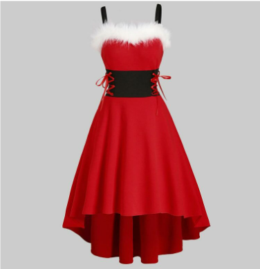 Adeliayabim | Damen Weihnachts Kleid | Schulterfrei