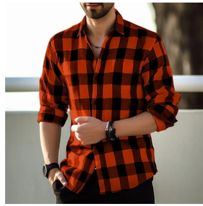 Giyanem | Herren Warme Kariertes Hemd | Bequeme