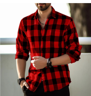 Giyanem | Herren Warme Kariertes Hemd | Bequeme