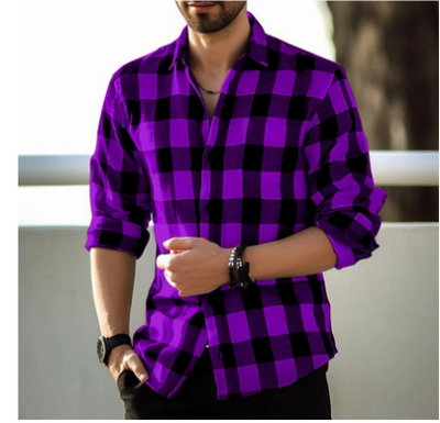 Giyanem | Herren Warme Kariertes Hemd | Bequeme