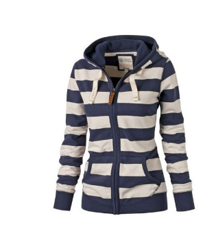 Dorisaliv | Damen Langarm Kapuzenpulli | Streifen