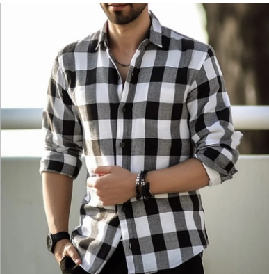 Giyanem | Herren Warme Kariertes Hemd | Bequeme