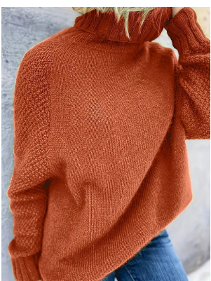 Suzane | Damen Rollkragen Gestrickt Pullover | Übergröße