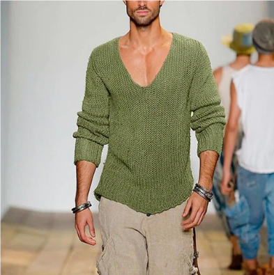 Bheemet | Herren Strick V-Ausschnitt Pullover | Warme