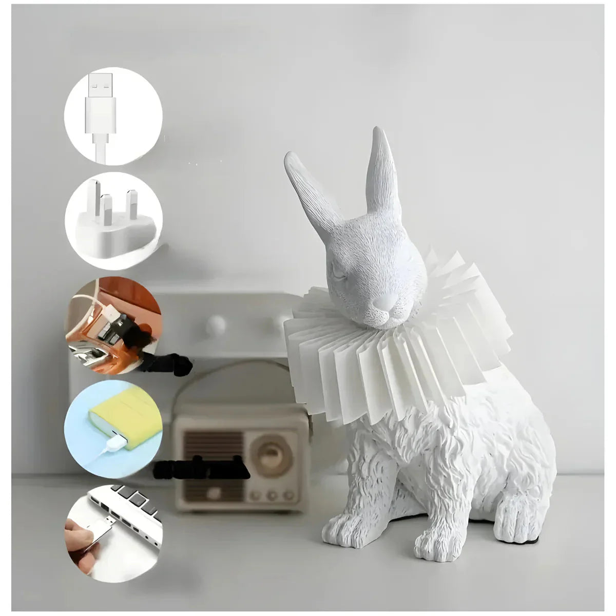 RabbitGleam - Kunstvolle moderne Kaninchen-Tischlampe