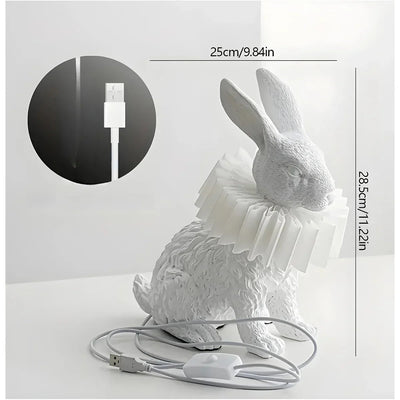 RabbitGleam - Kunstvolle moderne Kaninchen-Tischlampe