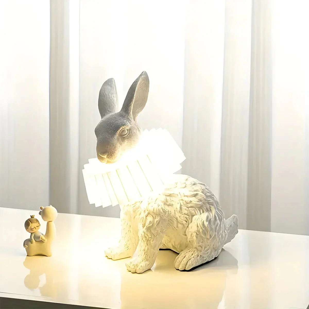 RabbitGleam - Kunstvolle moderne Kaninchen-Tischlampe