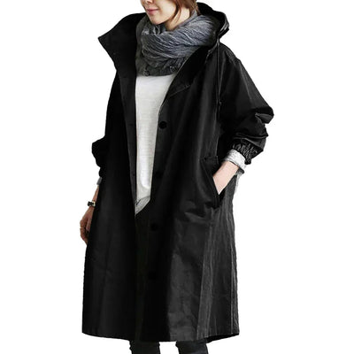 Regenmantel | Mit Kapuze | Übergroß | Parka-Jacke | Regenjacke für Damen