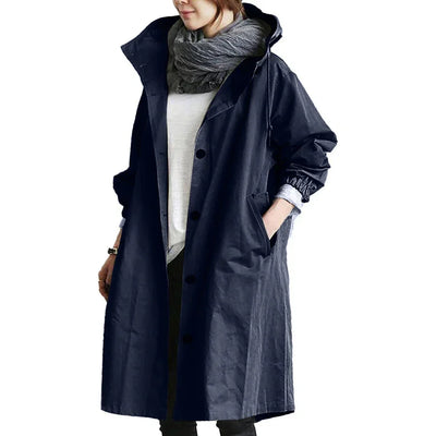 Regenmantel | Mit Kapuze | Übergroß | Parka-Jacke | Regenjacke für Damen