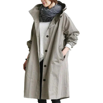 Regenmantel | Mit Kapuze | Übergroß | Parka-Jacke | Regenjacke für Damen